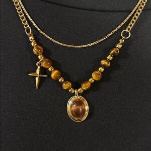 Yellow Tiger’s Eye Layered Necklace